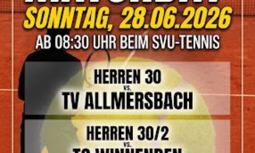 Heimspiele am Sonntag 28.06.2026 beim SVU-Tennis