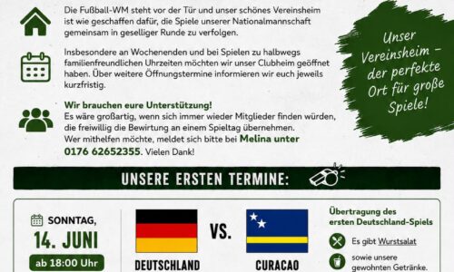 Gemeinsam die ⚽️ WM erleben. Übertragung der 🇩🇪 Spiele.