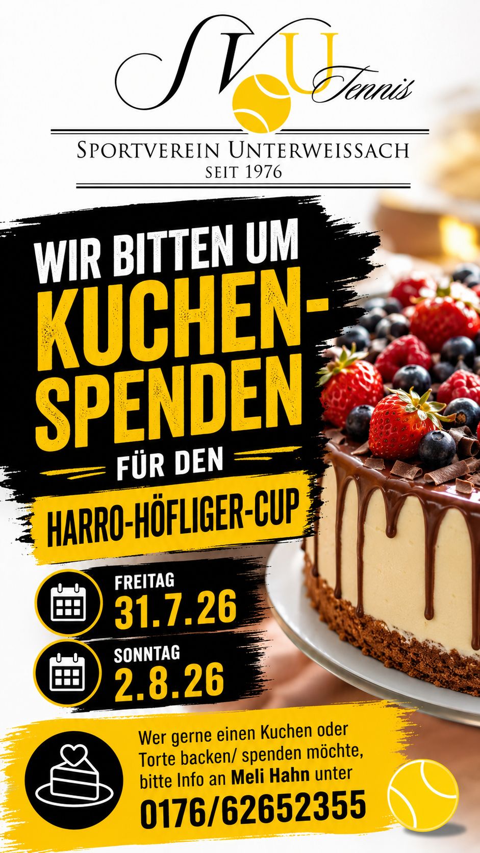 Du betrachtest gerade Wir bitten um Kuchenspenden für den Harro-Höfliger-Cup