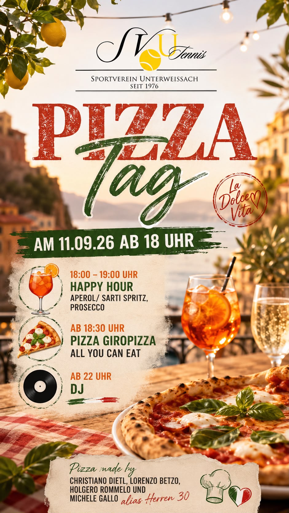 Du betrachtest gerade Pizzatag mit Happy-Hour und DJ-Night